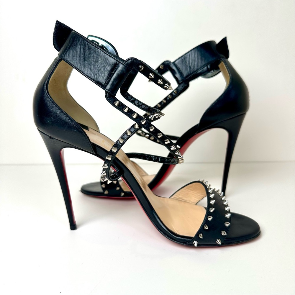 ✨ Christian Louboutin “So Me” Studded Strappy Sandals | Size 39 Black | Red Sole - Picture 5 of 12